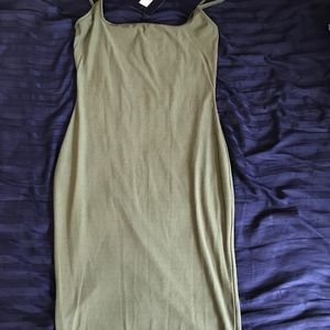 olive green midi dress